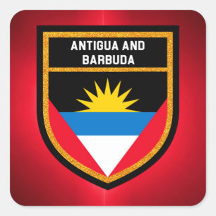 Vlag Antigua en Barbuda Vierkante Sticker