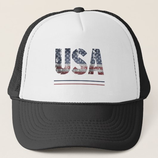 * Vlag AP16 Patriotic Grunge American Baseball USA Trucker Pet (Voorkant)