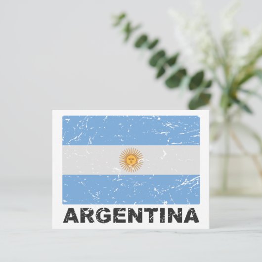  vlag Argentinië Briefkaart (Staand voorkant)