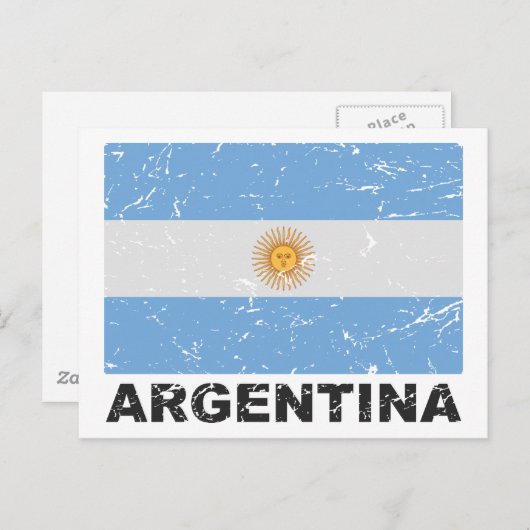  vlag Argentinië Briefkaart (Voorkant / Achterkant)