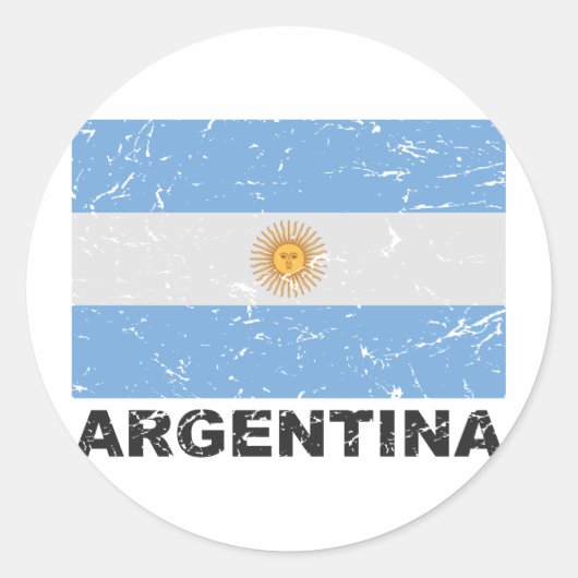  vlag Argentinië Ronde Sticker (Voorkant)