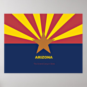 vlag Arizona met slogan Poster