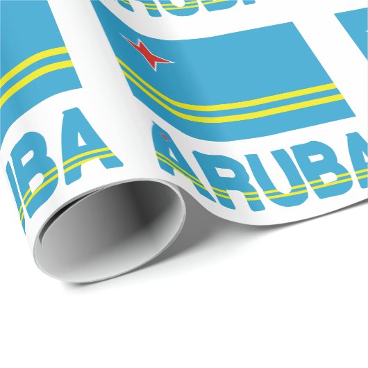 Vlag Aruba en Aruban Cadeaupapier (Rol Hoek)