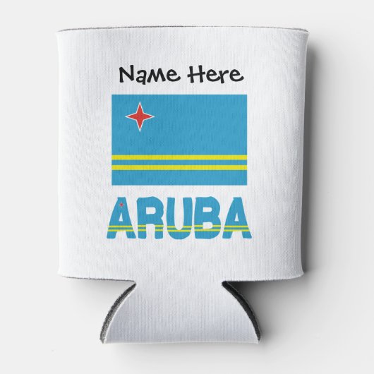 Vlag Aruba en Aruban met Jouw naam Blikjeskoeler (Voorkant)