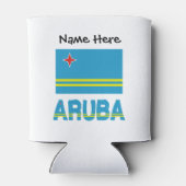 Vlag Aruba en Aruban met Jouw naam Blikjeskoeler (Achterkant)
