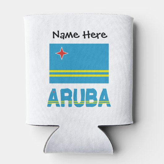 Vlag Aruba en Aruban met Jouw naam Blikjeskoeler (Achterkant)