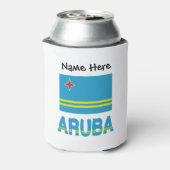 Vlag Aruba en Aruban met Jouw naam Blikjeskoeler (Blikje Achterkant)