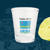 Vlag Aruba en Aruban met Jouw naam Shot Glass Shot Glas