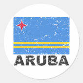  vlag Aruba Ronde Sticker (Voorkant)