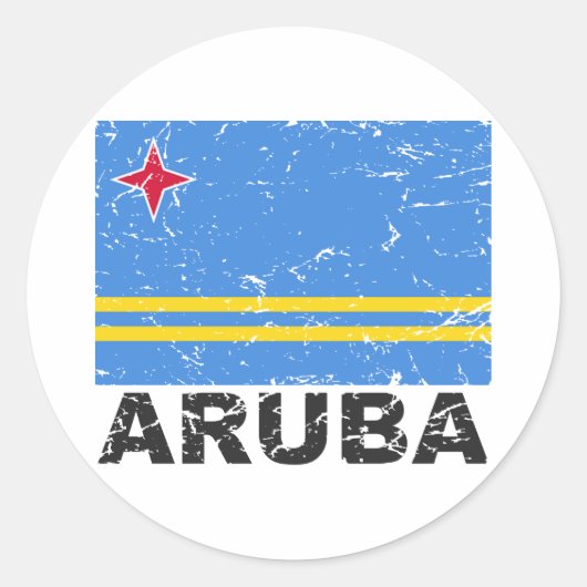 vlag Aruba Ronde Sticker (Voorkant)