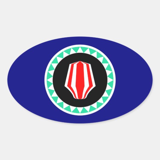 vlag Autonome regio Bougainville Ovale Sticker (Voorkant)