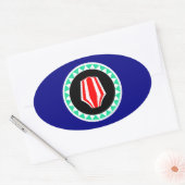 vlag Autonome regio Bougainville Ovale Sticker (Envelop)