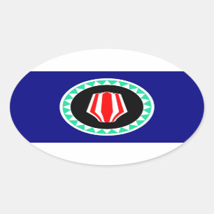 vlag Autonome regio Bougainville Ovale Sticker