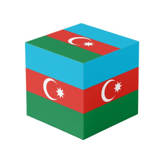 vlag Azerbeidzjan Kubus (Voorkant hoekig)