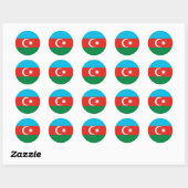 vlag Azerbeidzjan Ronde Sticker (Vel)