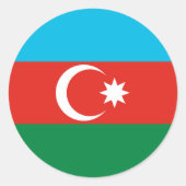vlag Azerbeidzjan Ronde Sticker (Voorkant)