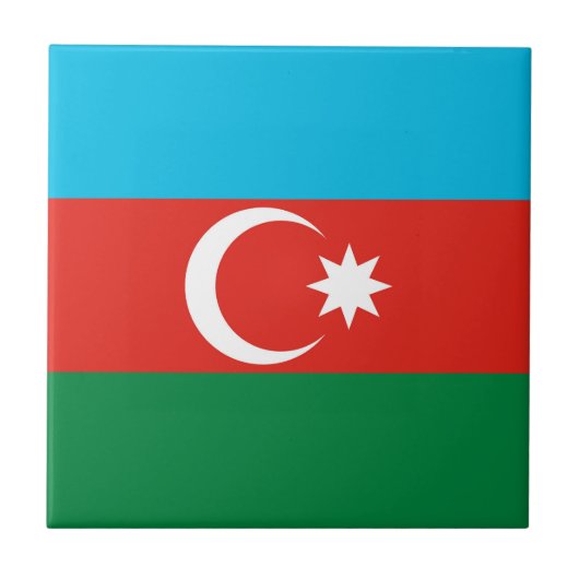 vlag Azerbeidzjan Tegeltje (Voorkant)