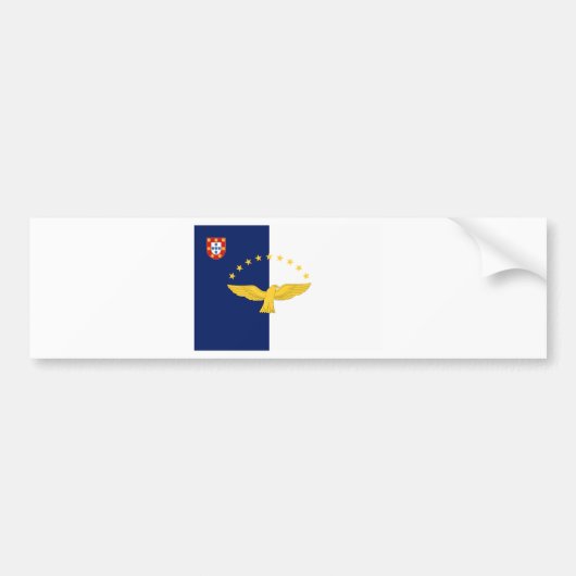 Vlag Azoren (Portugal) Bumpersticker (Voorkant)