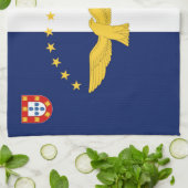 Vlag Azoren (Portugal) Theedoek (Gevouwen)