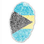 Vlag Bahamas Fingerprint Sticker (Voorkant)