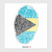 Vlag Bahamas Fingerprint Sticker (Vel)