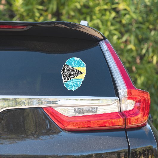 Vlag Bahamas Fingerprint Sticker (Auto Zijkant)