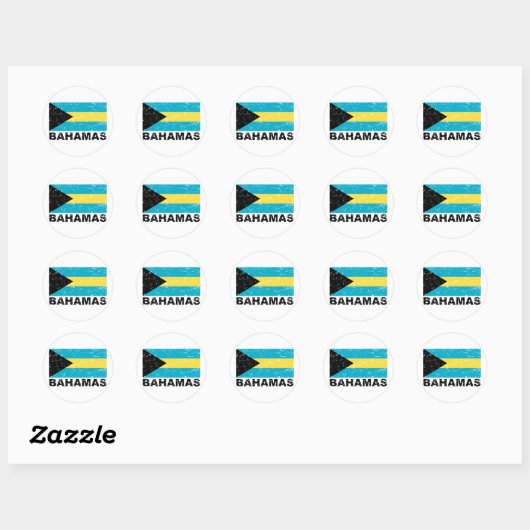  vlag Bahamas Ronde Sticker (Vel)