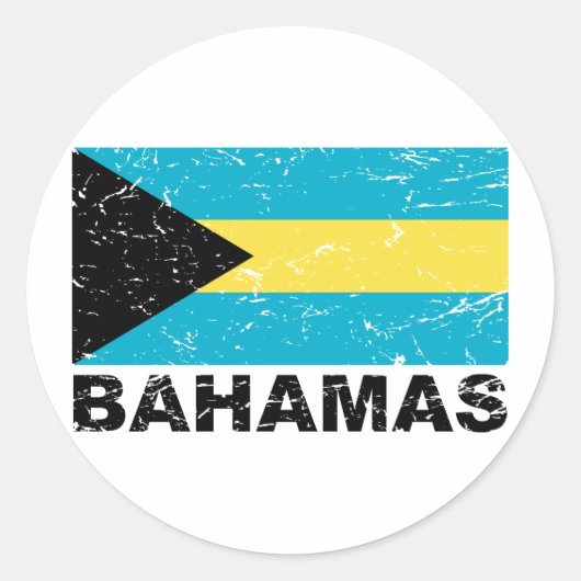  vlag Bahamas Ronde Sticker (Voorkant)