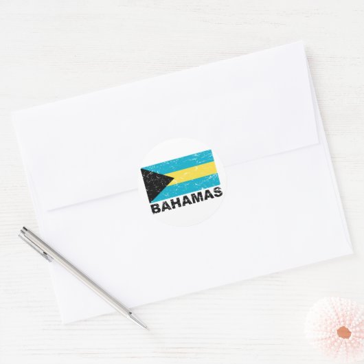  vlag Bahamas Ronde Sticker (Envelop)