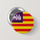 vlag Balearen (Spanje) Ronde Button 5,7 Cm (Voorkant /achterkant)