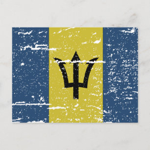 vlag Barbados Briefkaart