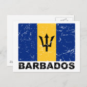  vlag Barbados Briefkaart (Voorkant / Achterkant)