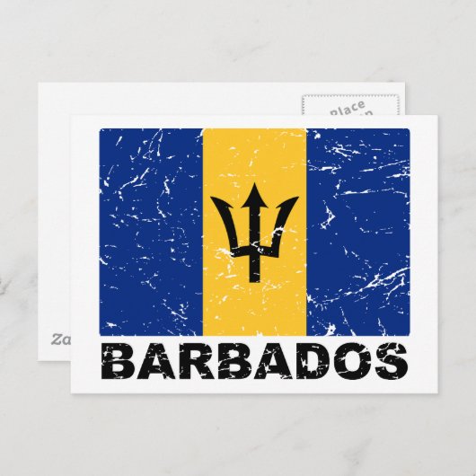 vlag Barbados Briefkaart (Voorkant / Achterkant)