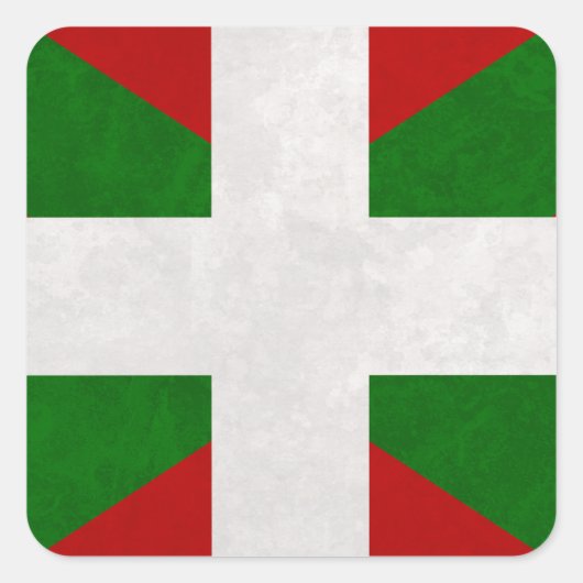 Vlag Baskenland Euskadi Vierkante Sticker (Voorkant)