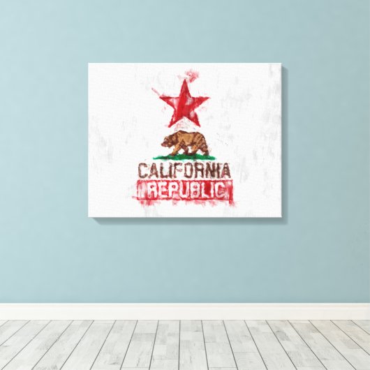 Vlag Beer Californië in Painterly Style Canvas Afdruk (Insitu (Houten vloer))