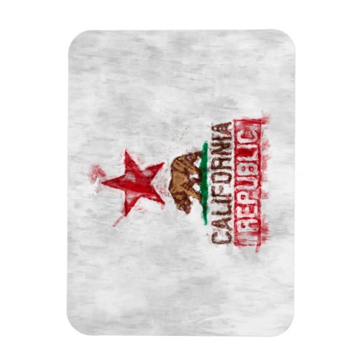 Vlag Beer Californië in Painterly Style Magneet (Verticaal)