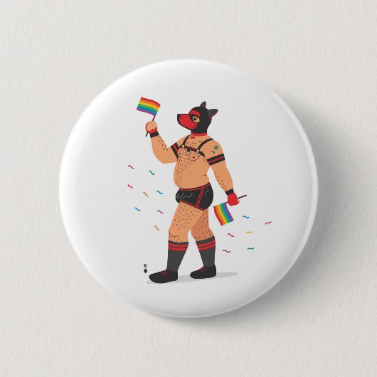 VLAG-BEER-ERS Puppy Ronde Button 5,7 Cm (Voorkant)