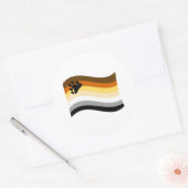 Vlag beer Pride Paw Wavy Ronde Sticker (Envelop)