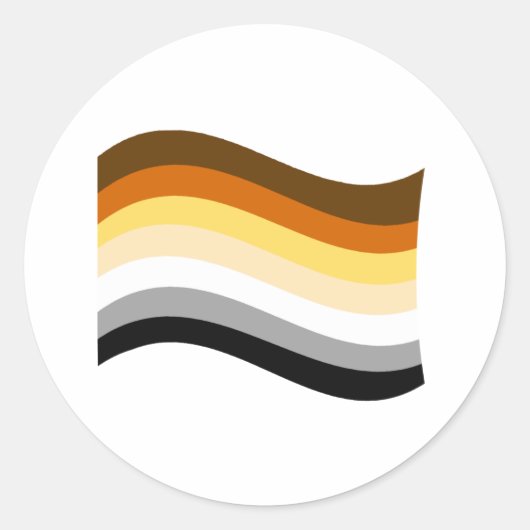 Vlag beer Pride Wavy Ronde Sticker (Voorkant)