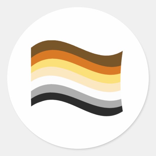 Vlag beer Pride Wavy Ronde Sticker (Voorkant)