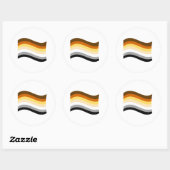 Vlag beer Pride Wavy Ronde Sticker (Vel)