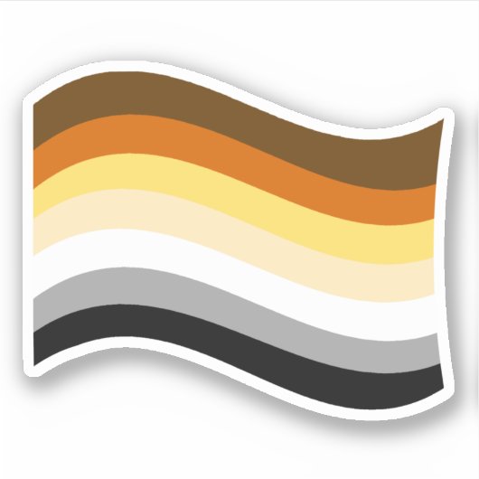Vlag beer Pride Wavy Sticker (Voorkant)