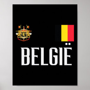 Vlag België Belgie Voetbal Fan Mannen Vrouwen Ki Poster