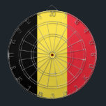 Vlag België Tricolore Dartbord<br><div class="desc">Vlag van België met drie kleuren: "Eendracht maakt macht" in het Nederlands en "Einigkeit macht stark" in het Duits.</div>