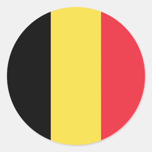 Vlag België Tricolore Ronde Sticker (Voorkant)