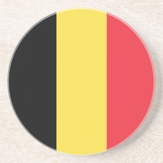Vlag België Tricolore Zandsteen Onderzetter (Voorkant)