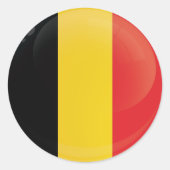 vlag Belgisch rond pictogram Ronde Sticker (Voorkant)