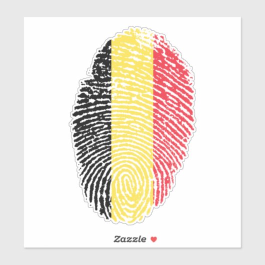 Vlag Belgische vingerafdruk Sticker (Vel)