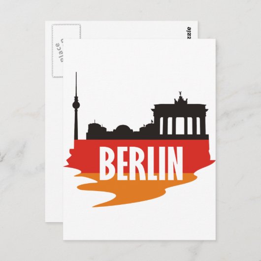 Vlag Berlijn Briefkaart (Voorkant / Achterkant)