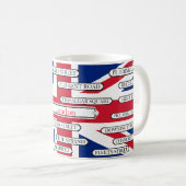 Vlag & beroemde straatnamen van Londen Koffiemok (Voorkant rechts)